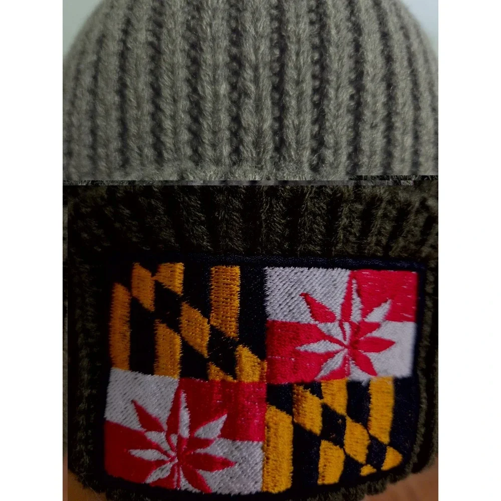 Port Authority Maryland Flag Cannabis Beanie Hat Unisex Green